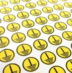  Földelésjel piktogram kör alakú 15mm átmérőjű kismatrica csomagban