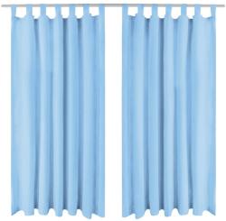 vidaXL Draperii micro-satin cu bride, 2 buc, 140 x 225 cm, turcoaz (132220)