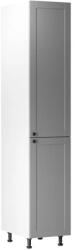 TEMPO KONDELA Magas szekrény, szürke matt/fehér, univerzális, LAYLA D40SP