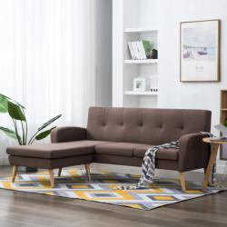 vidaXL Canapea în formă de L, maro, 186x136x79 cm, tapițerie textilă (246997) Canapea
