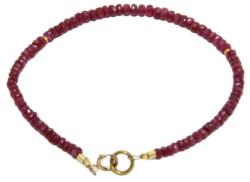  Bratara Rubin Disc 1 x 2-3 mm - Diametru 52 mm - Accesorii de Argint 925 - Gold Fiiled