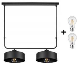 Glimex LAVOR MED állítható függőlámpa fekete 2x E27 + ajándék LED izzók (GNL0002)