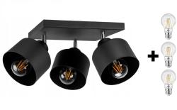 Glimex LAVOR állítható mennyezeti lámpa fekete 3x E27 + ajándék LED izzók (GKL39C)