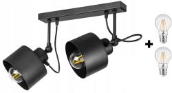 Glimex LAVOR állítható mennyezeti lámpa fekete 2x E27 + ajándék LED izzók (GKL52C)