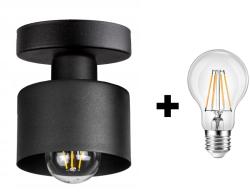 Glimex Mennyzeti lámpa fekete fém búrával | Loft - Industrial | Glimex Lavor 1xE27 GKL45C (GKL45C)
