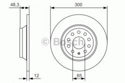 Bosch Disc frana AUDI Q3 (8U) (2011 - 2016) BOSCH 0 986 479 A84