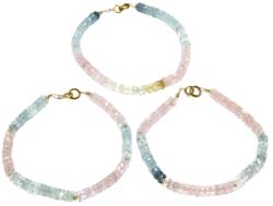  Bratara Morganit Diametru 58 mm - Margele Disc Fatetat - 1, 5 - 2 x 4, 8-5 mm - Accesorii Gold Fiiled