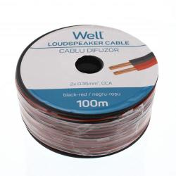 Well Cablu difuzor rosu/negru 2x0.35mm CCA Well LSP-CCA0.35BR-100-WL (LSP-CCA0.35BR-100-WL) - sogest