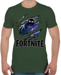 printfashion Fortnite skin - Férfi póló - Katonazöld (2856810)