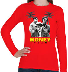 printfashion Money Team - Női hosszú ujjú póló - Piros (2847560)