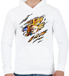 printfashion Dragon Ball Fighter - Férfi kapucnis pulóver - Fehér (2857417)