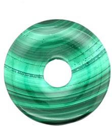  Piatra Pi din Malachit - Amuleta Samanica de Forma Disc -25 mm - ( L) - 1 Buc