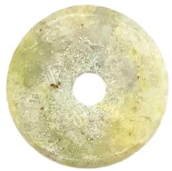 Piatra Pi din Jasp Lemon - Amuleta Samanica de Forma Disc - 35-36 x 4-5 x 5-7 mm - (XL) - 1 Buc