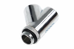 Alphacool Eiszapfen Y csatlakozó 45 °- G1 /4 forgatható 2x belső 1x külső menettel - Chrom /17062/