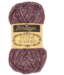 Scheepjes Stone Washed 830 Lepidolite - sötétlila pamut keverék fonal