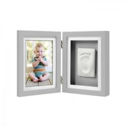Pearhead - Kit rama foto dubla cu amprenta mulaj manuta sau piciorus - gri (PHP63005)