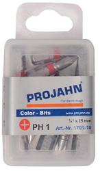 PROJAHN Set de biti colorati PH 1-2-3 Phillips (in cruce) PROJAHN 1/4" 10 buc/set
