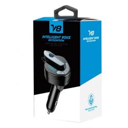  V8 BT/FM Wireless трансмитер с hands-free слушалка, 2 x USB