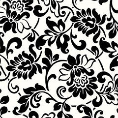 Gekkofix Öntapadós Fantasy mintás fólia - tapéta - Fekete-fehér virág (45 cm szélesség) (55768)