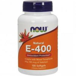 NOW Vitamina E-400 + Seleniu - Vitamina E-400 + Seleniu - 100 capsule de gel - ACUM ALIMENTE, NF0906