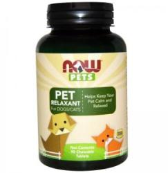 NOW Relaxant pentru câini și pisici - PET Pisici și câini relaxante - 90 comprimate - NOW FOODS, NF4310