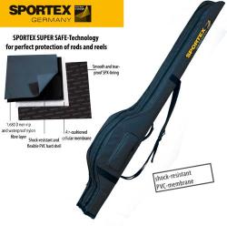 SPORTEX Husa lansete Sportex Super Safe Carp IX, 12ft /198cm, Grey, 2 lansete + 2 mulinete (S310208)
