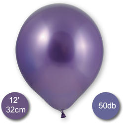 Globos Króm (tükör) lufi, lila színben, 50db/cs