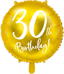PartyDeco Balon din folie - 30 ani (auriu)