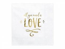 PartyDeco Servetele - All you need is love 33 x 33 cm