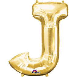 Amscan Mini balon din folie litera J 33 cm auriu