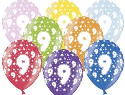 PartyDeco Balon cu numărul 9 aniversar
