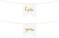 PartyDeco Decoratiune pentru scaun - mire si mireasă