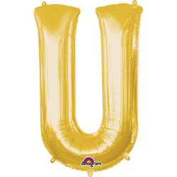 Amscan Mini balon din folie litera U 33 cm auriu