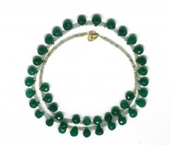  Colier Onix Verde Rotund Briolete Fatetate - 5-6 x 7-8 mm - Accesorii GF
