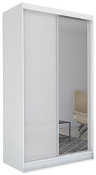 Expedo Dulap cu uși glisante și oglindă TARRA + Amortizor, alb, 150x216x61 Garderoba
