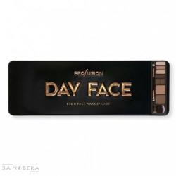 Profusion Cosmetics Day Face Eye & Face Makeup Case - Палитра с грим за очи и скули - сенки, пудра хайлайтър, бронзант и четки