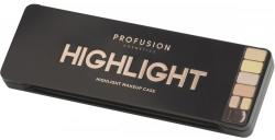Profusion Cosmetics Highlight Makeup Case - Палитра хайлайтъри за лице с четка