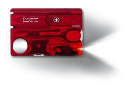 Victorinox Card multifunctional VICTORINOX 0.7300. T Swiss Card Lite, rosu transparent, 6 functii (AGC.0.7300.T)