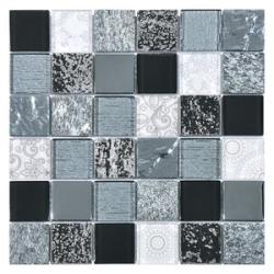 INTERMATEX Mozaic negru din sticla marmura si piatra Elements Black 30x30 cm (IMTX-Elements Black)