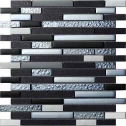 INTERMATEX Mozaic negru din quartz si sticla Quartz Black 27.5 x 30 cm (IMTX-Quartz Black)