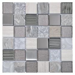 INTERMATEX Mozaic gri din sticla si marmura Elements Grey 30x30 cm (IMTX-Elements Grey)