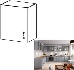 TEMPO KONDELA Cabinet superior, alb/gri mat, model universal, LAYLA G601F