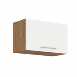 TEMPO KONDELA Cabinet superior, stejar Lancelot/alb extra lucios HG, VEGA 60 GU-36 1F