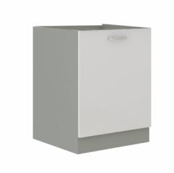 TEMPO KONDELA Cabinet inferior, alb extra lucios/gri, PRADO 60 D 1F BB