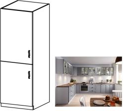 TEMPO KONDELA Dulap pentru frigider încorporabil, gri mat/alb, model universal, LAYLA D60ZL