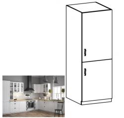 TEMPO KONDELA Dulap inferior pentru frigider încorporat D60ZL, model dreapta, alb/pin Andersen, PROVENCE