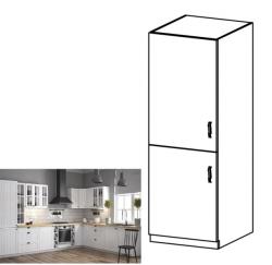 TEMPO KONDELA Dulap inferior pentru frigider încorporat D60ZL, model stânga, alb/pin Andersen, PROVENCE