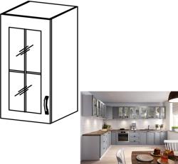 TEMPO KONDELA Cabinet superior, alb/gri mat, model universal, LAYLA G30S