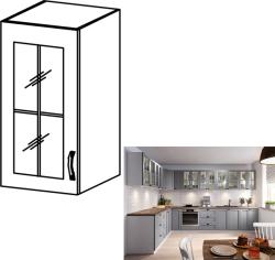 TEMPO KONDELA Cabinet superior, alb/gri mat, model universal, LAYLA G40S