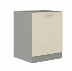 TEMPO KONDELA Cabinet inferior, crem extra lucios/gri, PRADO 60 D 1F BB